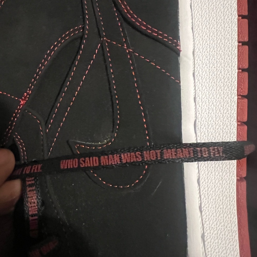 Jordan Black and Red Athletic High-Top Sneakers Jordan 1 Come Fly With Me - Picture 4 of 12